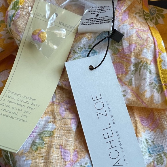Rachel Zoe Yellow Floral Print Open Back - Picture 5 of 5